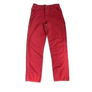BDG Red Cargo Straight Leg Pants 28 Casual High Rise Y2K Jeans Urban Outfitters